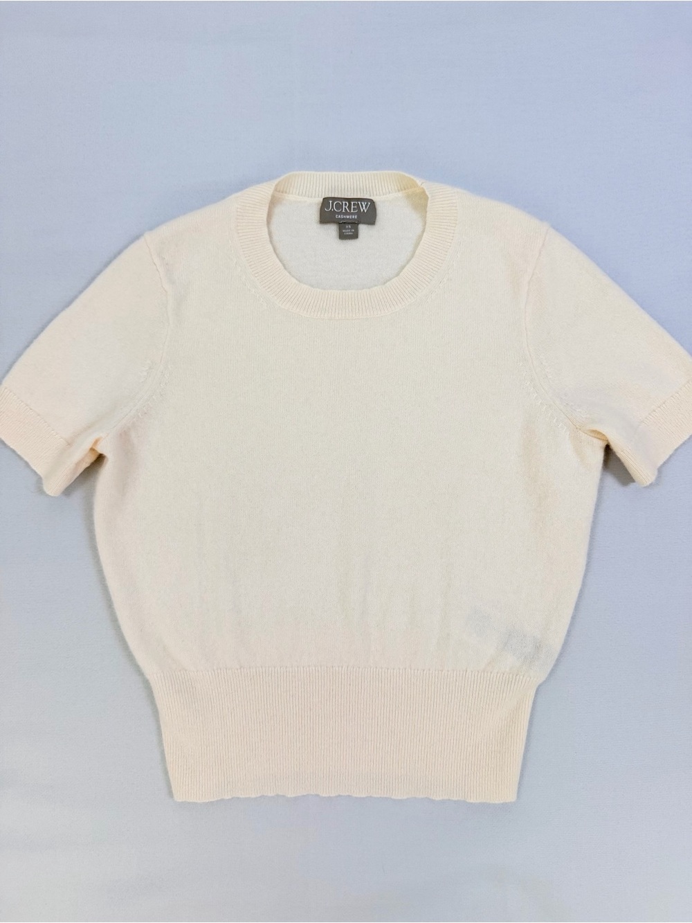 J.Crew Cashmere Short Sleeve Sweater Women’s XS Cream Ivory